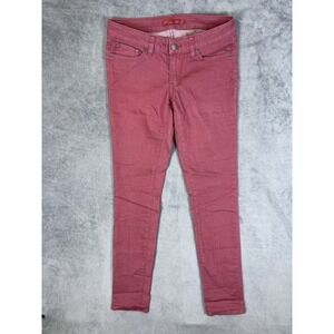 Prana Jeans Womens 4/27 Red Denim Low Rise Slim Fit Skinny Stretch